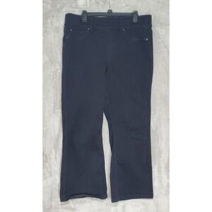 SPANX Shape Pull-On Bootcut Jeans Womens 1X Black Stretch Denim Tummy Panel EUC